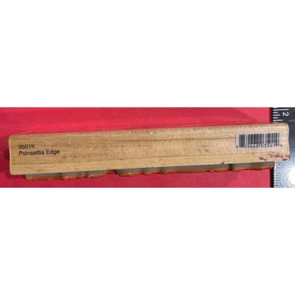 2006 Penny Black 3501K Poinsettia Edge Wood Mounted Rubber Stamp - Picture 3 of 4